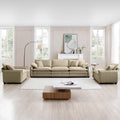Warm And Cozy Sofa Set With Soft Cushions And Pillows, Home Theater Style Sofa Set Consisting Of A 3 Seater Sofa And Two Single Sofas In Tan Corduroy Fabric Tan Corduroy 5 Seat