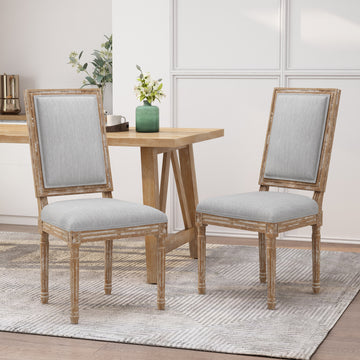 Dining Chair Light Grey Fabric