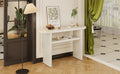 Elegant Minimalist Console Table With Rounded Edges And Sturdy Shelf Design For Entryway, Living Room Gray Wash Gray Wash Solid Wood Mdf