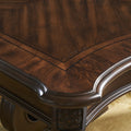 Royale 9 Piece Dining Set Dining Table, 6 Side Chairs, 2 Arm Chairs Brown Brown Fabric