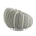 Lillie Black Stripe Pumpkin Swivel Accent Chair Black Primary Living Space Transitional Foam Solid Wood