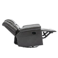 360 Swivel And Rocking Home Theater Recliner Manual Recliner Chair With Wide Armrest For Living Room,Bedroom, Grey Grey Foam Pu