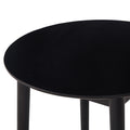 Black Round Table, All Solid Wood, Can Sit 2 4 People Diameter 31.5 Inches Black Solid Wood