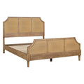 Woven Cane Queen Platform Bed Natural Wood