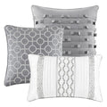 7 Piece Comforter Set Grey Queen Queen Grey Polyester