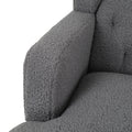 Upholstered Accent Chair Tufted Armchair For Living Room And Bedroom, Dark Grey Dark Grey Birch Foam Teddy
