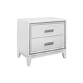 Almera Glitter White Nightstand White Rubber Wood