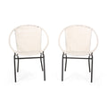 Java Outdoor Wicker Chair Set Of 2 White Iron