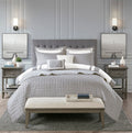 8 Piece Comforter And Quilt Set Collection Grey Full Queen Full Grey Polyester