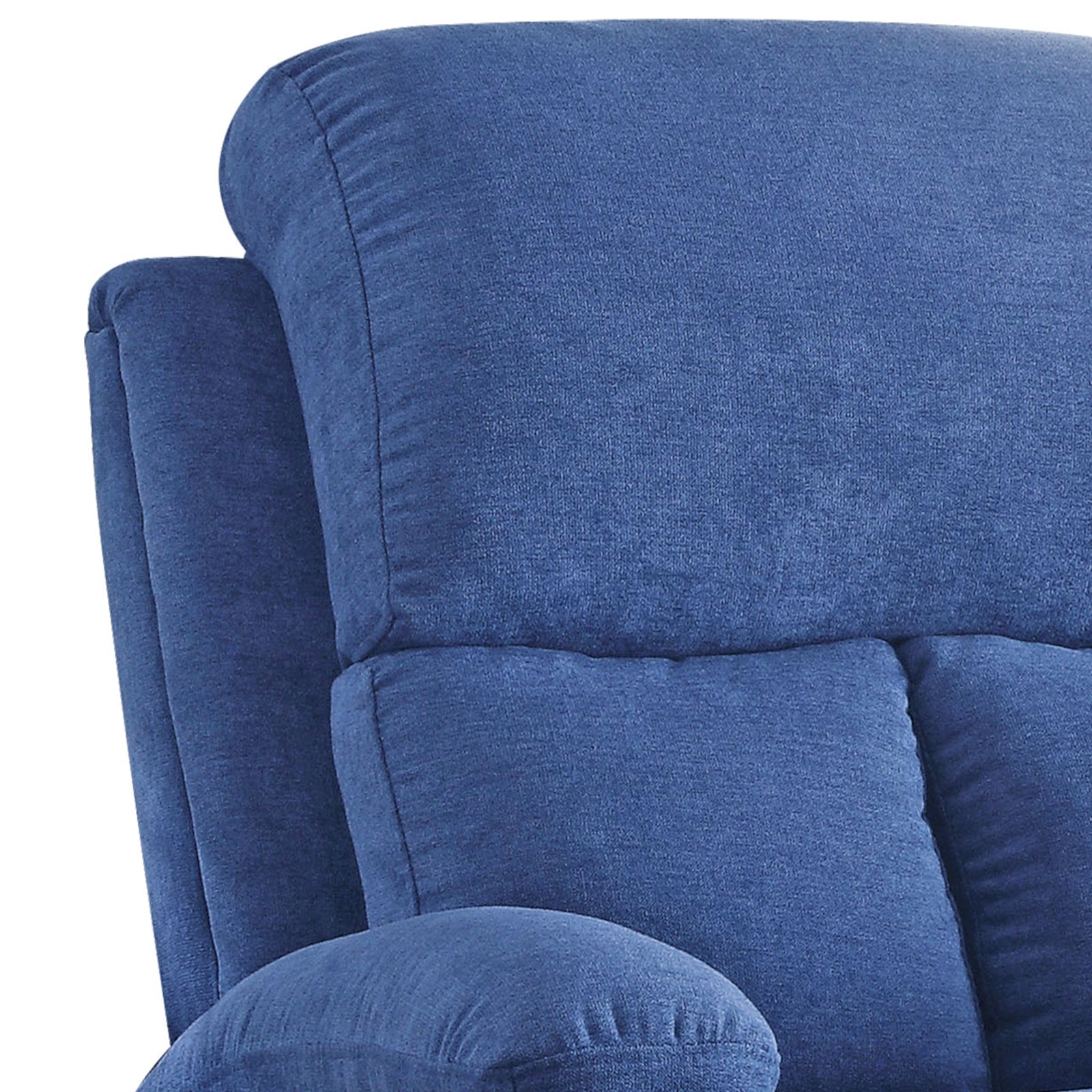 Blue Recliner With Cup Holder Blue Linen Manual Handle Metal Primary Living Space Tight Back Handle Pillow Top Arms Fabric Metal