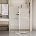 56 60 In. W X 76 In. H Frameless Shower Door, Single Sliding Shower Door, 5 16