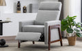 Set Of Two Wood Framed Upholstered Recliner Chair Adjustable Home Theater Seating With Thick Seat Cushion And Backrest Modern Living Room Recliners,Gray Gray Linen
