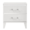 White 2 Drawer Nightstand White White 2 Drawers Bedroom Rectangle Contemporary Rubberwood Drawers White Wood Plastic