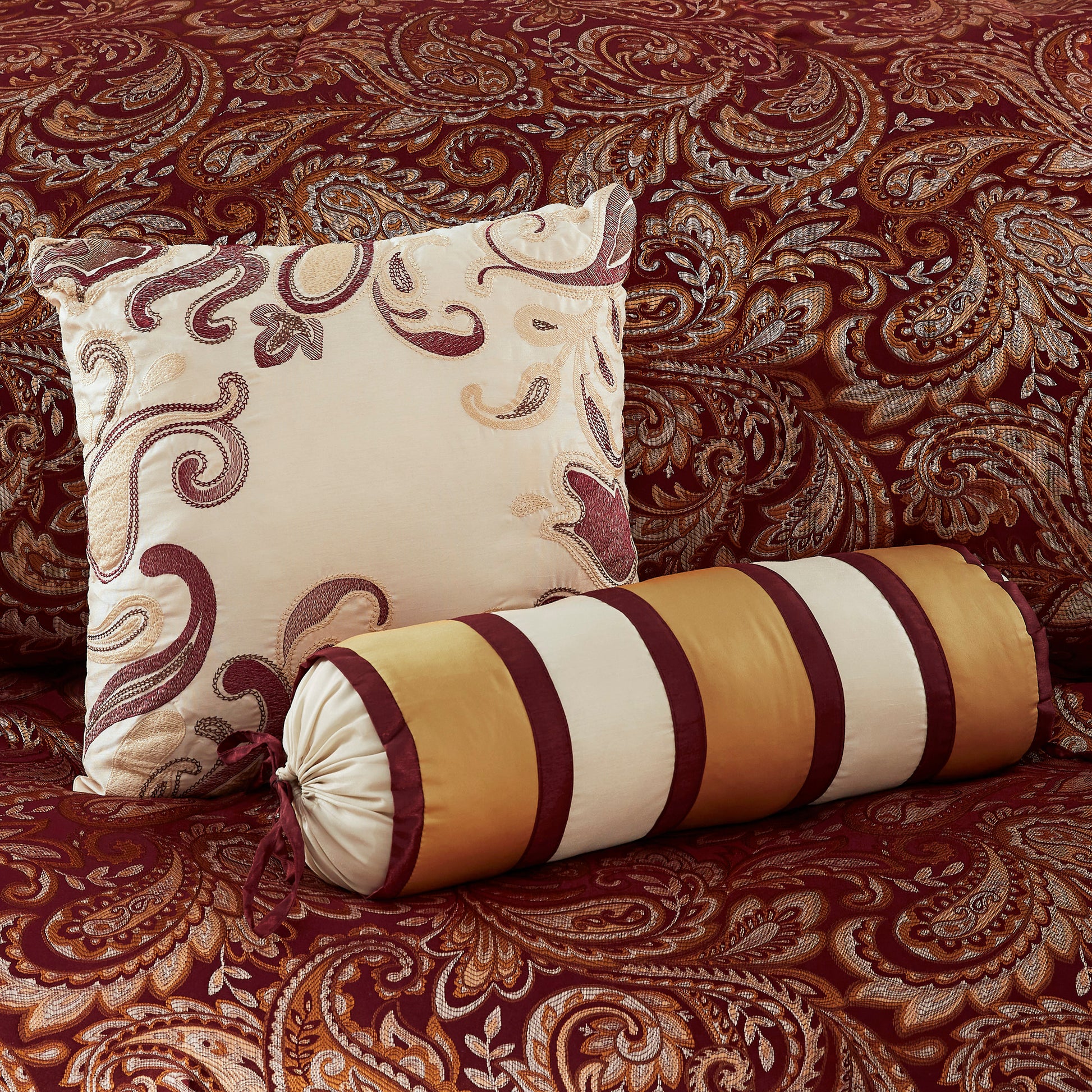 12 Piece Comforter Set With Cotton Bed Sheets Red Cal King California King Red Cotton