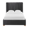 Twin Size Modern Design Bed Frame Upholstered Queen Bed Frame Platform With Headboard Corduroy Headboard Wooden Slats Support, No Box Spring Needed,Mattress Foundation,Black Twin Black Corduroy