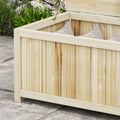 Outsunny 45.5 Gallon Outdoor Storage Box, Wooden Deck Box Garden Storage Container For Balcony, Porch, Poolside Natural Wood