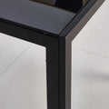 Dining Table With Metal Leg And Glass,Modern Space Saving Kitchen Table For Living Room,Black Glass Table,120X70X75Cm,Dining Table,Kitchen Table,Coffee Table Black Glass Metal