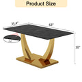 Modern Minimalist Rectangular Glass Dining Table, 0.4 