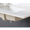 37 Inch Marble Vanity Top, Bathroom Vanity Top With Undermount Rectangular Middle Sink And 4