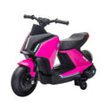 Aosom 6V Kids Motorcycle Dirt Bike Electric Battery Powered Ride On Toy Off Road Street Bike With Music, Headlights, Rechargeable Battery, Training Wheels, For Ages 2 4, Pink Pink Iron Plastic