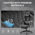 Gaming Chair With Speakers, High Back Computer Chair With Footrest, Lumbar Support And Headrest, Big And Tall Gamer Chairs With Heavy Duty Base Linkage Armrests For Adults Nylon Black Foam Faux Leather