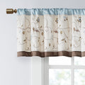 Embroidered Window Valance Blue 50X18