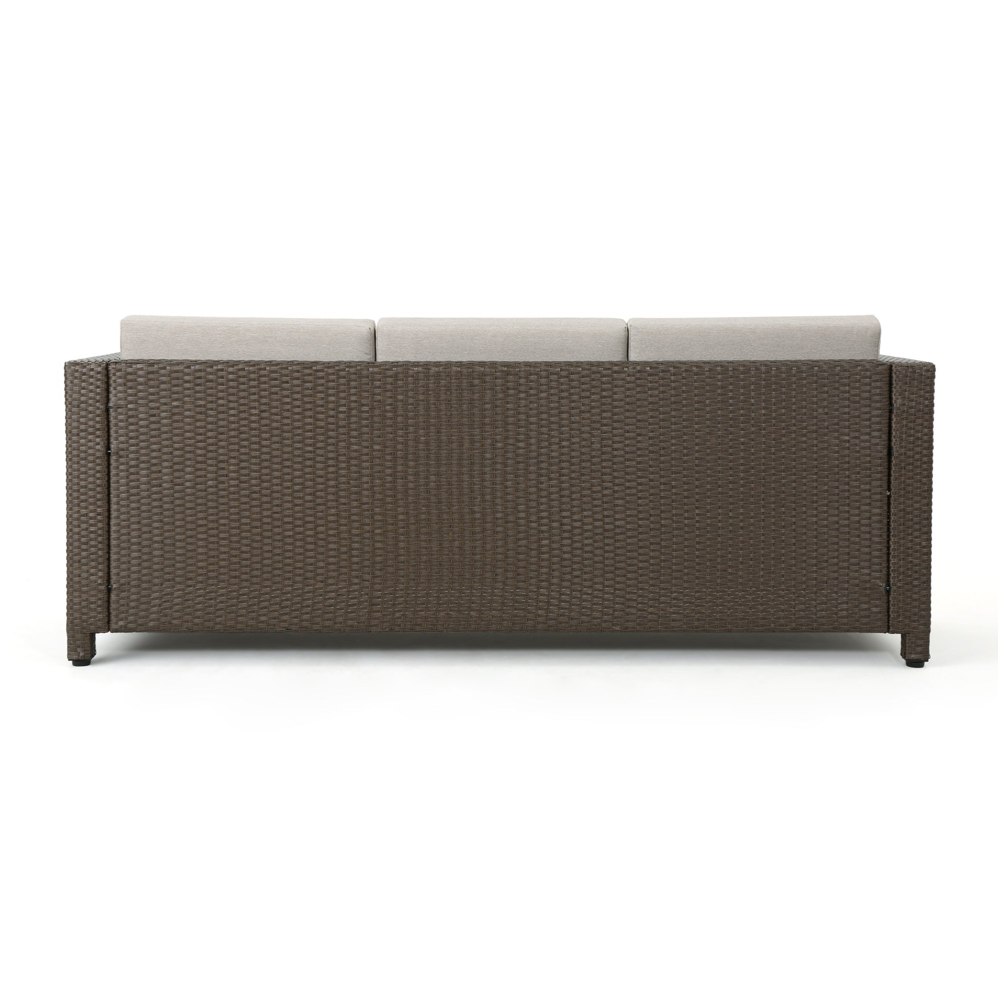 Puerta 3Seater Grey Brown Pe Rattan Iron