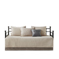 6 Piece Reversible Plaid Daybed Cover Set Neutral Daybed Multicolor Polyester