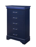 Charlston Blue Chest With Led Blue Solid Wood Mdf