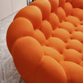 47'' Lazy Floor Sofa, Curved Bubble Chair, Oversized Single Bubble Sofa, Modern 3D Bubble Bean Bag Chiar Sofa For Living Room, Office, Apartment, Reading Room Orange Orange Fabric 1 Seat