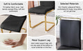 Table And Chair Set, Rock Plate Table Top, Gold Metal Table Legs, Stable And Beautiful, Suitable For Most Home Styles. Modern Simple Dining Table, Comfortable Seating. Gold Black Seats 4 Sintered Stone
