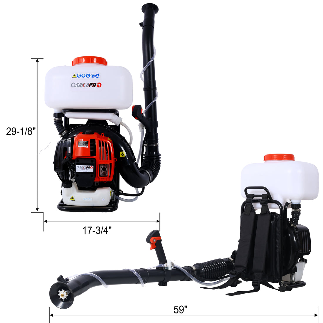 55.7Cc Mosquito Fogger Mister Duster Mosquito Sprayer Backpack Sprayer Cold Fogger,Gasoline Powered Sprayer Blower Machine With 20L Tank For Garden Spraying,Epa Compliant Orange Aluminium