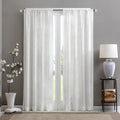 Diamond Sheer Window Curtain Panel Only 1 Pc Panel White Polyester