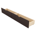 Queen Size Rattan Platform Bed With With 2 Big Drawers, T Size Trundle, Espresso Queen Espresso Plywood
