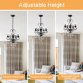 Classic Vintage Crystal Candle Chandeliers Lighting, 5 Lights Pendant Ceiling Fixture Lamp 5*E12*Max40W, No Include Bulb Chandelier For Living Room Dining Room Bedroom Hall Balcony Matte Black Gold Matte Black American Design,Luxury,Modern,Vintage Metal