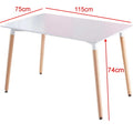 1 6 Table And Chair Set,Dining Room,Office,7Piece Dining Set,Kitchen Set White Metal