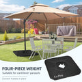 Outsunny 4 Piece 175Lb Cantilever Patio Umbrella Base Weights For Offset Hanging Umbrella, Hdpe Water Or Sand Filled Umbrella Weights For Cross Base Stand, Black Black Hdpe