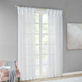 Twist Tab Voile Sheer Window Pair White Polyester