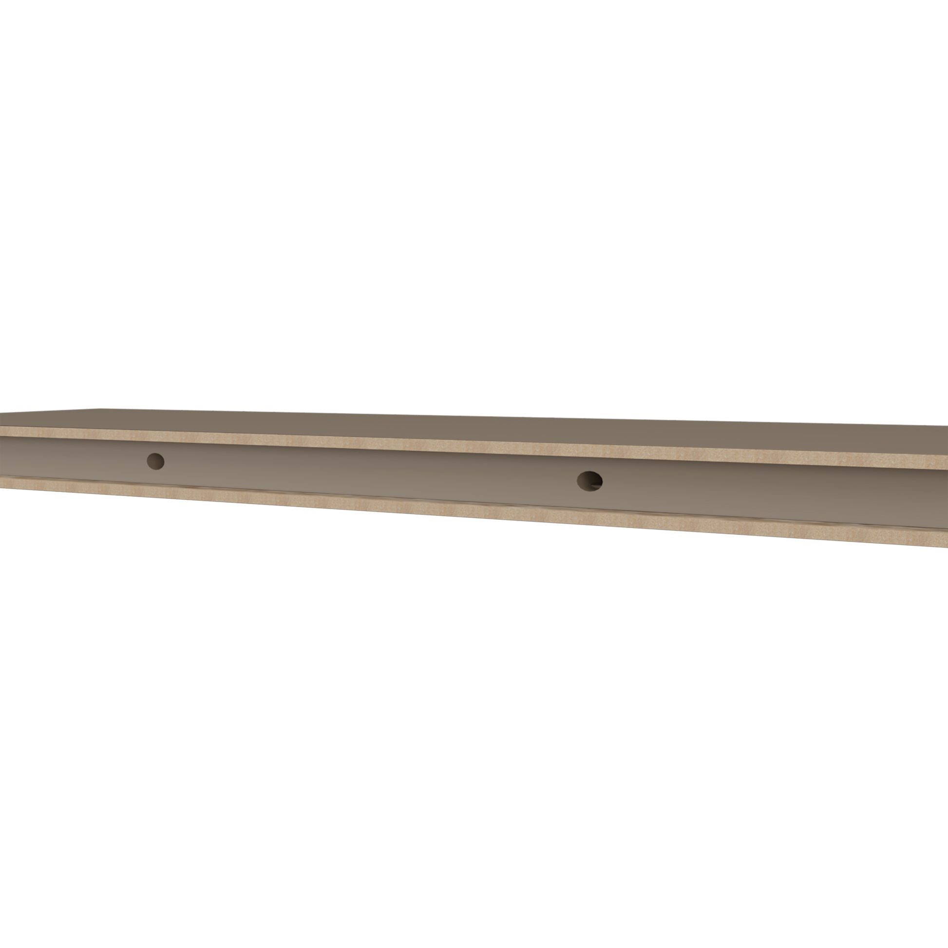 Iva Floating Shelf In Melamine X2, Taupe Taupe Primary Living Space Contemporary,Minimalist Wall Mounted Particle Board Melamine