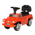 Aosom Kids Ride On Push Car, Suv Style Sliding Walking Car For Toddle With Horn, Music, Working Lights, Hidden Storage And Anti Dumping System, Red Red Plastic