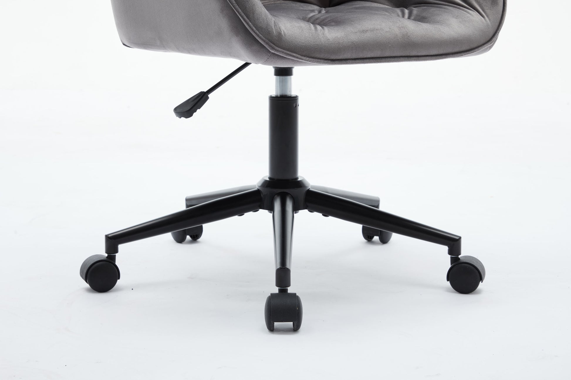 Velvet Home Office Chair, Modern Home Desk Chair With Wheelsvanity Chairs For Living Room, Bedroom,Study Room,Computer Chair Grey Fiber Foam And Polyester Fiber Pad Iron