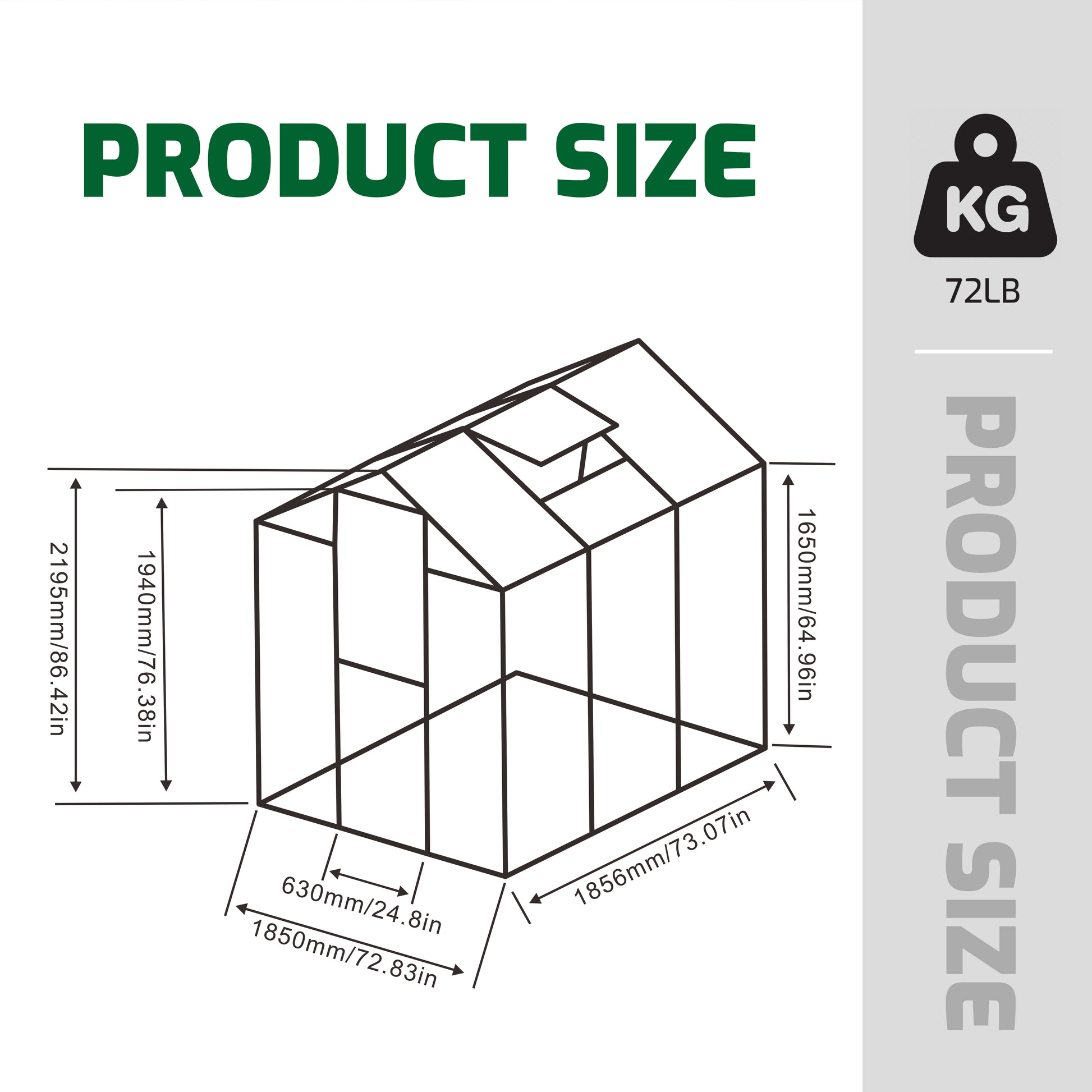 Newly Marketed Gain Height Windproofaluminum Greenhouse 6X6 Ft Polycarbonate Greenhouse Raised Base And Anchor Aluminum Heavy Duty Walk In Greenhouses For Outdoor Backyard In All Season Green Aluminium Alloy