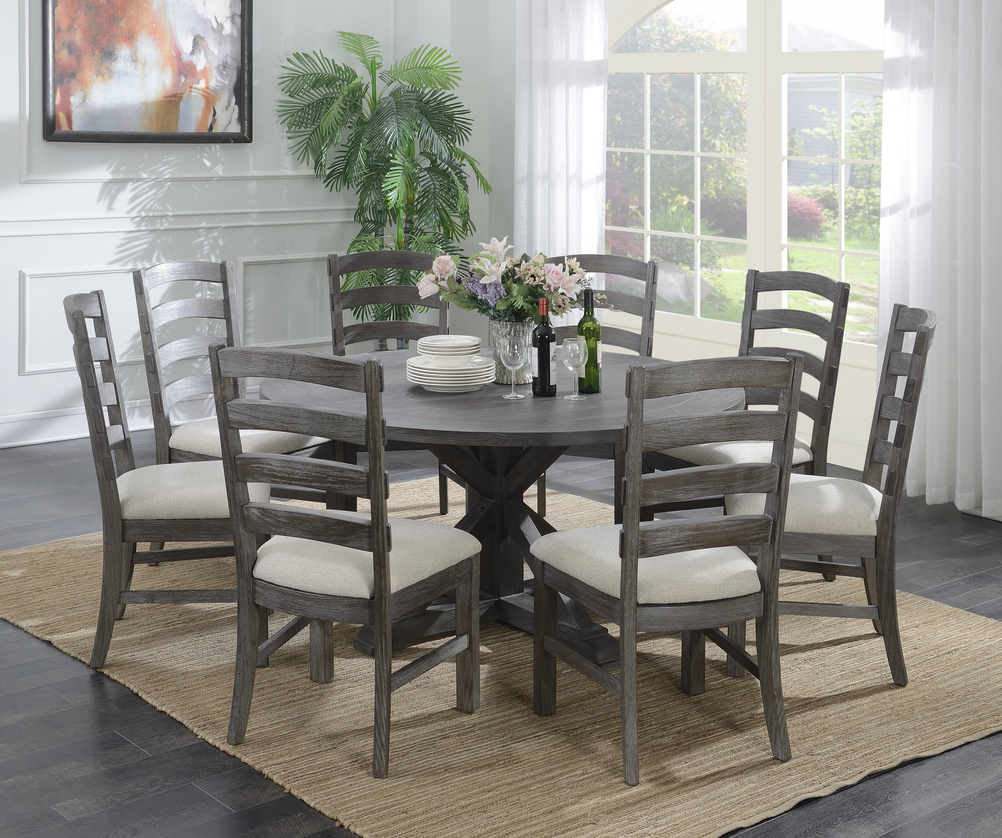 Rusti Brown Upholstered Dining Chairs, Set Of 2 Brown Solid Wood