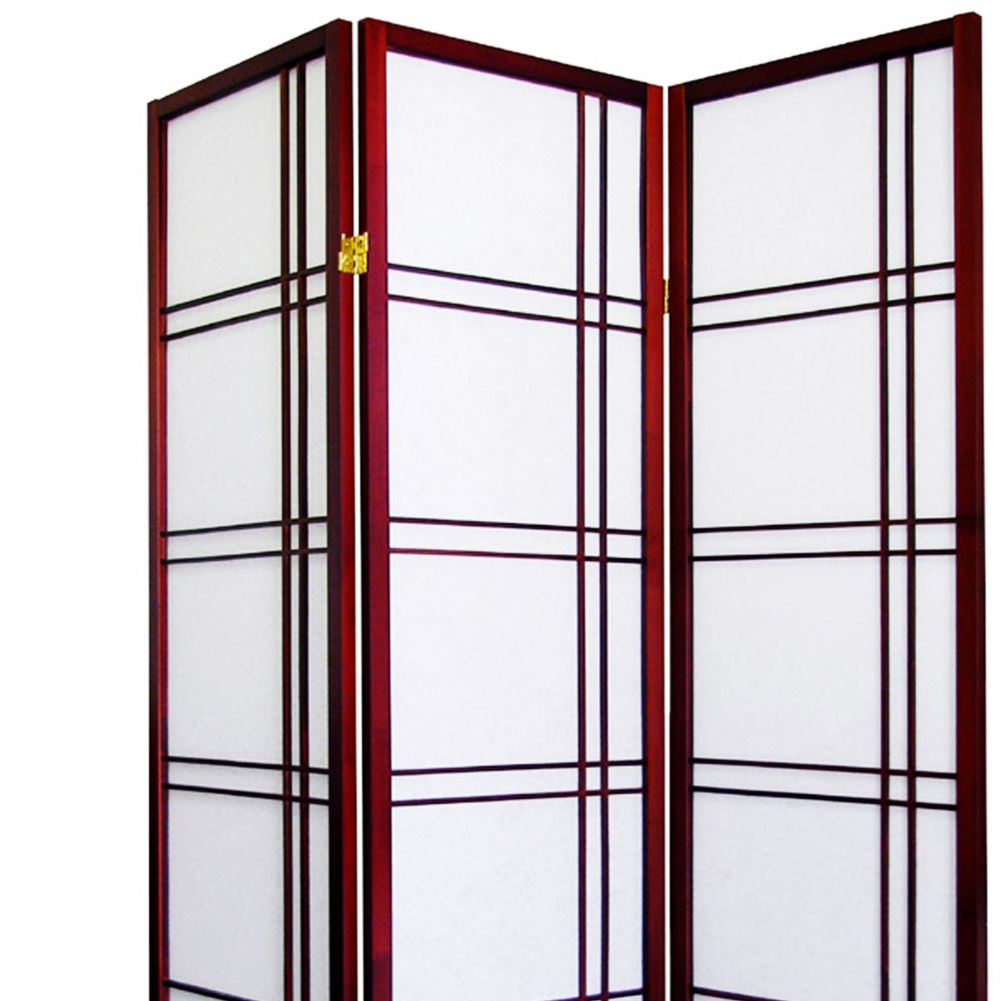 70" Tall 3 Panel Screen Room Divider "Girard" With Cherry Finish Cherry Wood