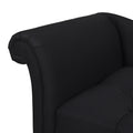 Harrison Tufted Roll Arm Chaise Lounge, Jet Black Woven Black Foam Fabric