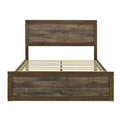 3 Pieces Vintage Farmhouse Style Full Size Platform Bed With 10 Wooden Slats Support 2 Nightstands, No Box Spring Needed, Rustic Brown Box Spring Not Required Full Rustic Brown Wood 3 Piece Set Bedroom Traditional Plywood