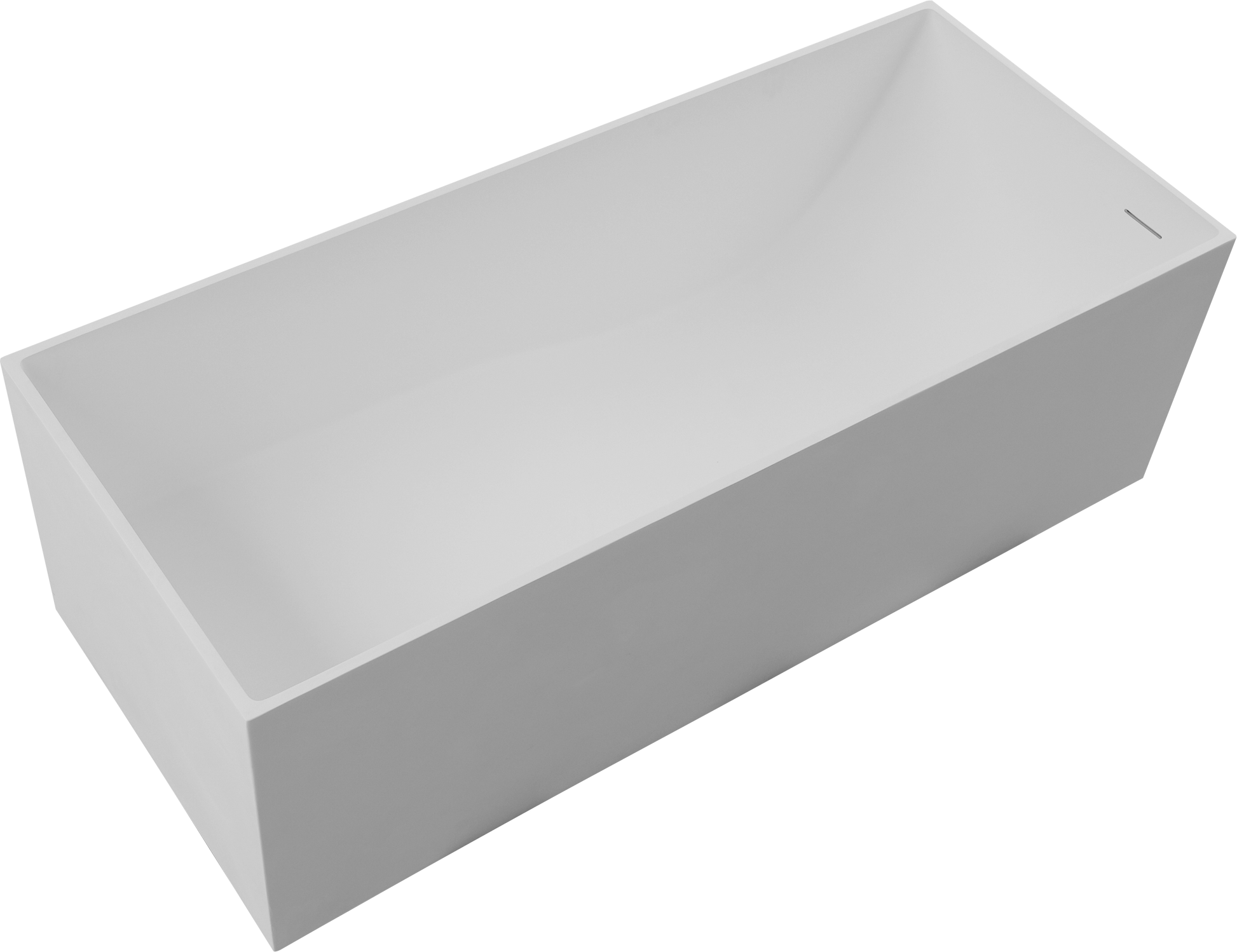 67" Freestanding Solid Surface Bathtub, Stone Resin Freestanding Bath Tub With Overflow And Pop Up Drain, Matte White 24S01 67Mw Matte White Rectangle Bathroom Freestanding Tubs Solid Surface