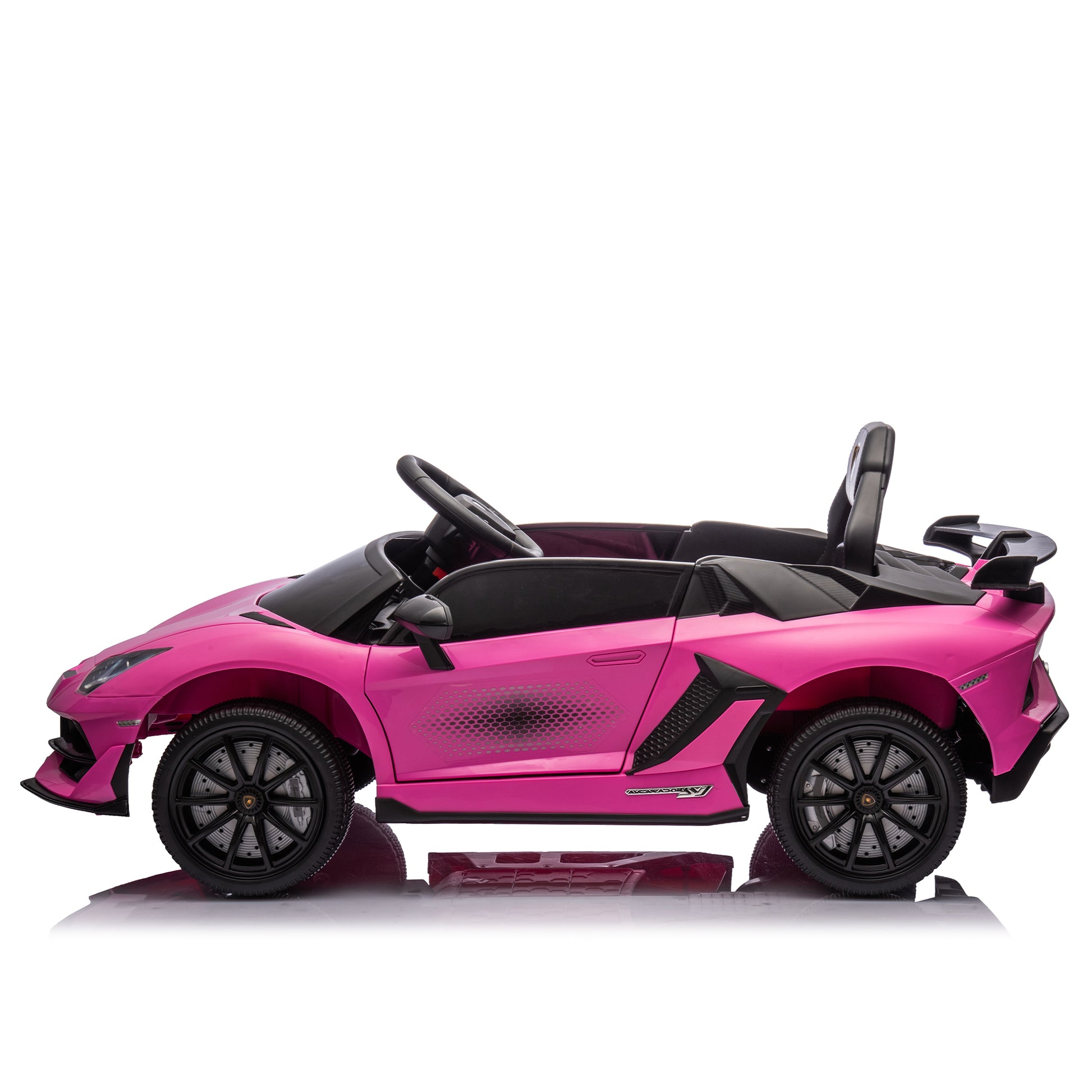 12V Kids Ride On Car W Parents Remote Control,Licensed Lamborghini Aventador Xago,Hydraulic Pressure Door,Slow Start,Early Education,Bluetooth,Adjustable Volume,Mp3,Usb,Led Lights For Kids Aged 3 8. Pink 50 99 Lbs Polypropylene