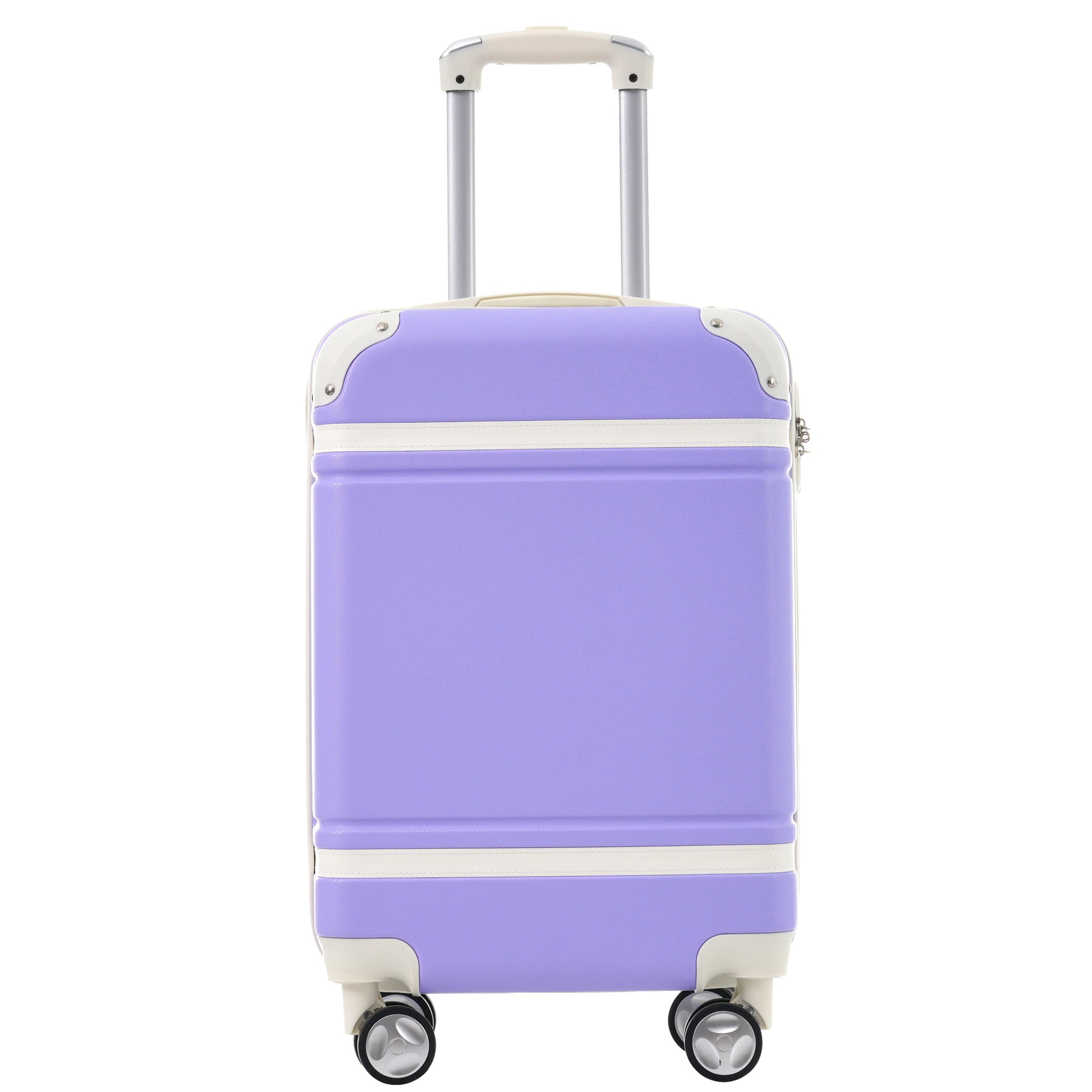 Hardshell Luggage Sets With Bags Carry On Suitcase Double Spinner Wheels With Tsa Lock ,Single Vintage Luggage 20 In,Purple Purple Abs