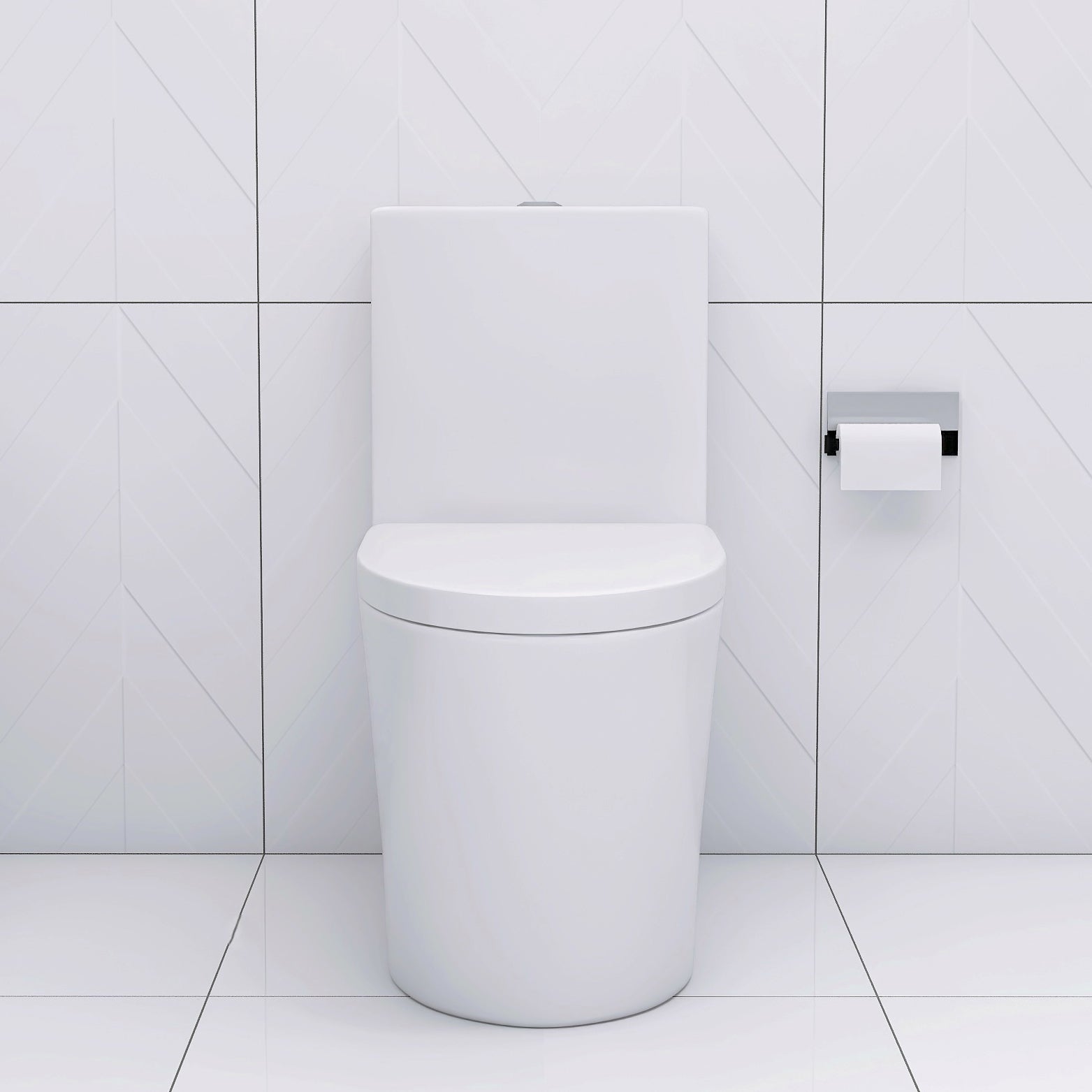 Elongated One Piece Toilet White White Bathroom Modern Porcelain